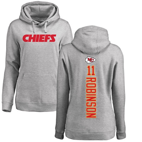 Women Football Kansas City Chiefs 11 Robinson Demarcus Ash Backer Pullover Hoodie